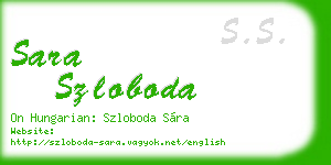 sara szloboda business card